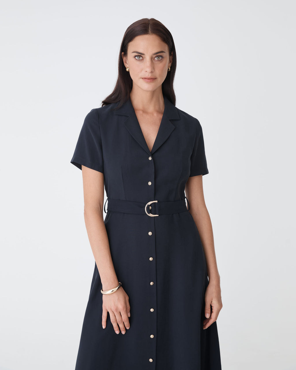 Goulbury Shirt Dress in navy — close-up view