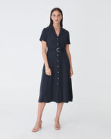 Goulbury Shirt Dress in navy — full-length view