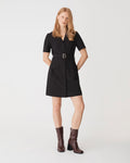 Stevie Utility Mini Dress in black — full-length view