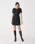 Jennifer Tailored Mini Dress in black — full-length view