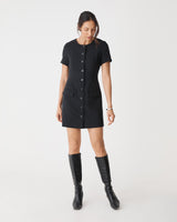 Jennifer Tailored Mini Dress in black — full-length view