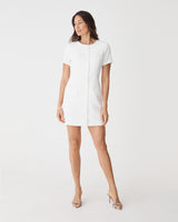 Jennifer Tailored Mini Dress in ivory — full-length view
