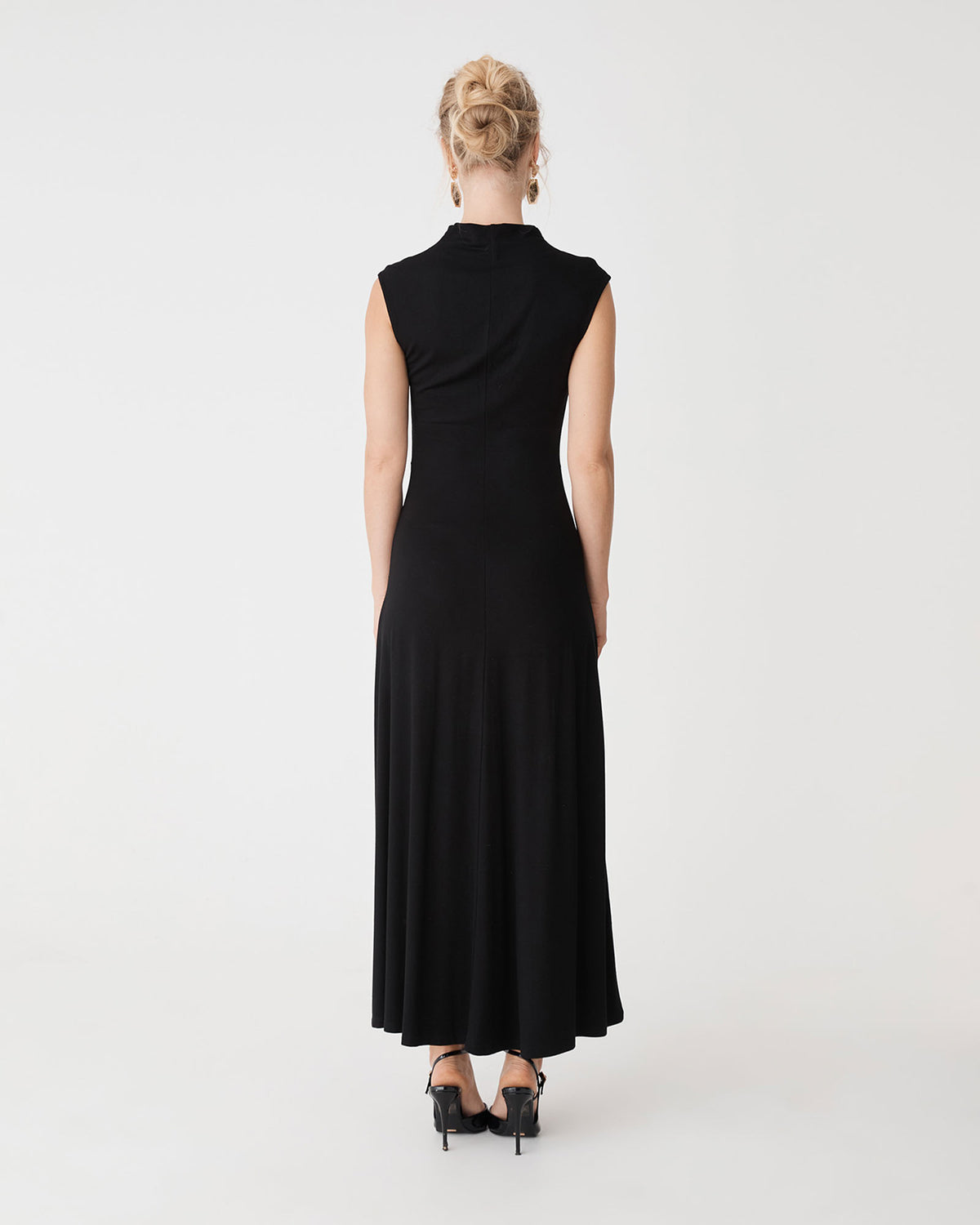 Laurel Ruched Dress in black — view 4