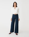 Nancy Wide Leg Jeans in dark denim — full-length view