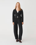Pippa Rounded Shoulder Blazer in black — full-length view