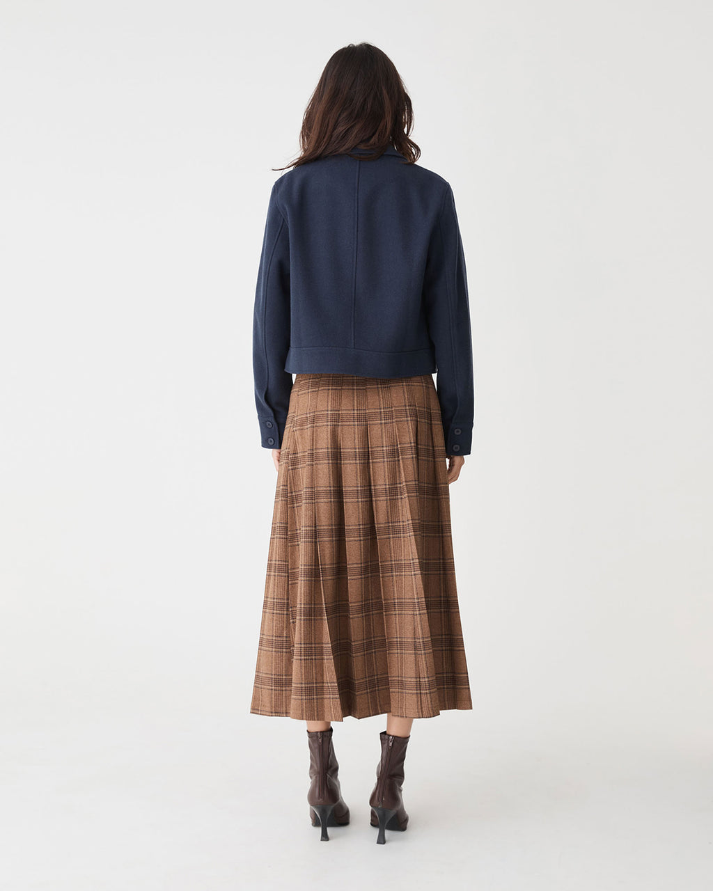 Holland Cropped Jacket in navy — back view