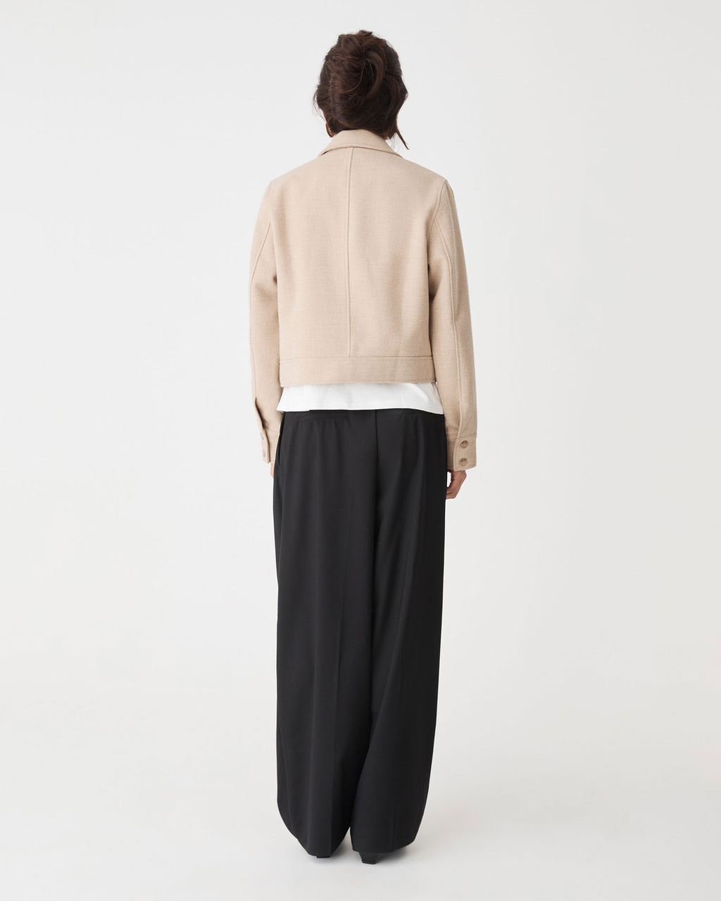 Holland Cropped Jacket in oat — back view