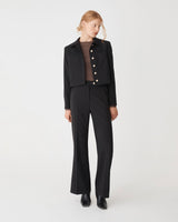 Sadie Patch Pocket Crop Jacket in black — full-length view