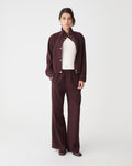 Irene Bomber Jacket in mahogany — full-length view