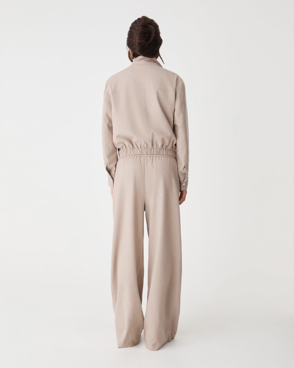 Irene Bomber Jacket in oat — back view