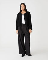 Alani Crop Wool Jacket in black — full-length view