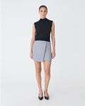 Dina Mock Neck Knit Top in black — full-length view