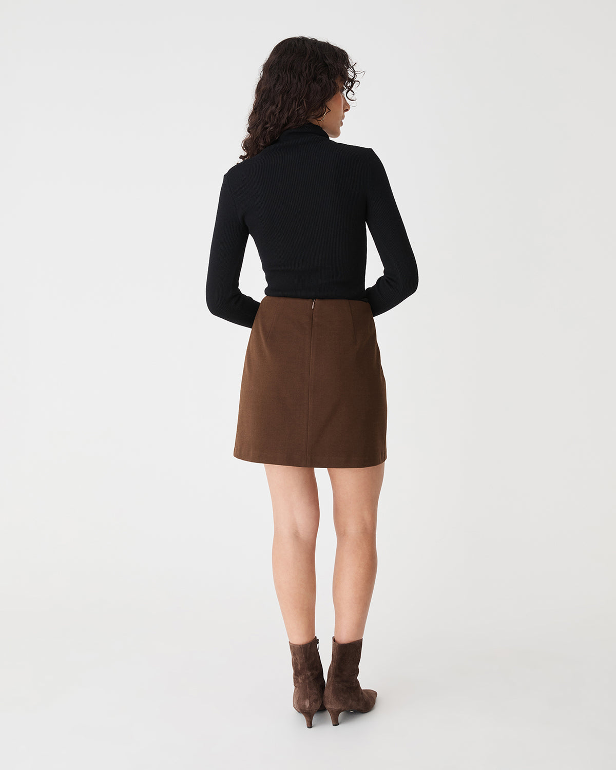 Ginny Ribbed Turtleneck Knit in black — back view