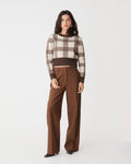 Francesca Check Jumper in brown check — full-length view