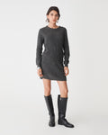 Andie Cable Knit Jumper in charcoal — full-length view
