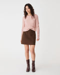 Andie Cable Knit Jumper in rose — full-length view