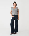 Poppy Sleeveless Cable Knit in ash marle — full-length view