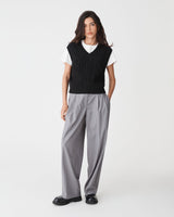 Poppy Sleeveless Cable Knit in black — full-length view