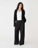 Avery Shawl Collar Cardigan in black — full-length view
