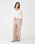 Avery Shawl Collar Cardigan in ivory — full-length view