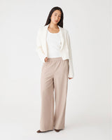 Avery Shawl Collar Cardigan in ivory — full-length view
