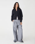 Petra Rib Knit Cardigan in midnight — full-length view