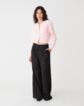 Vanessa Fluffy Cardigan in soft pink — full-length view