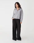 Marnie Half Zip Jumper in grey marle — full-length view