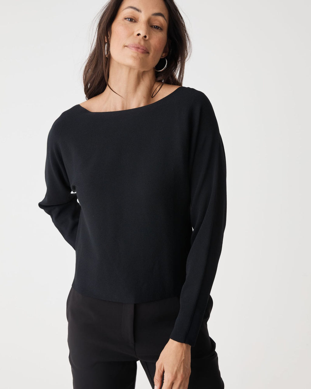 Jamie Dolman Sleeve Knit in black — close-up view