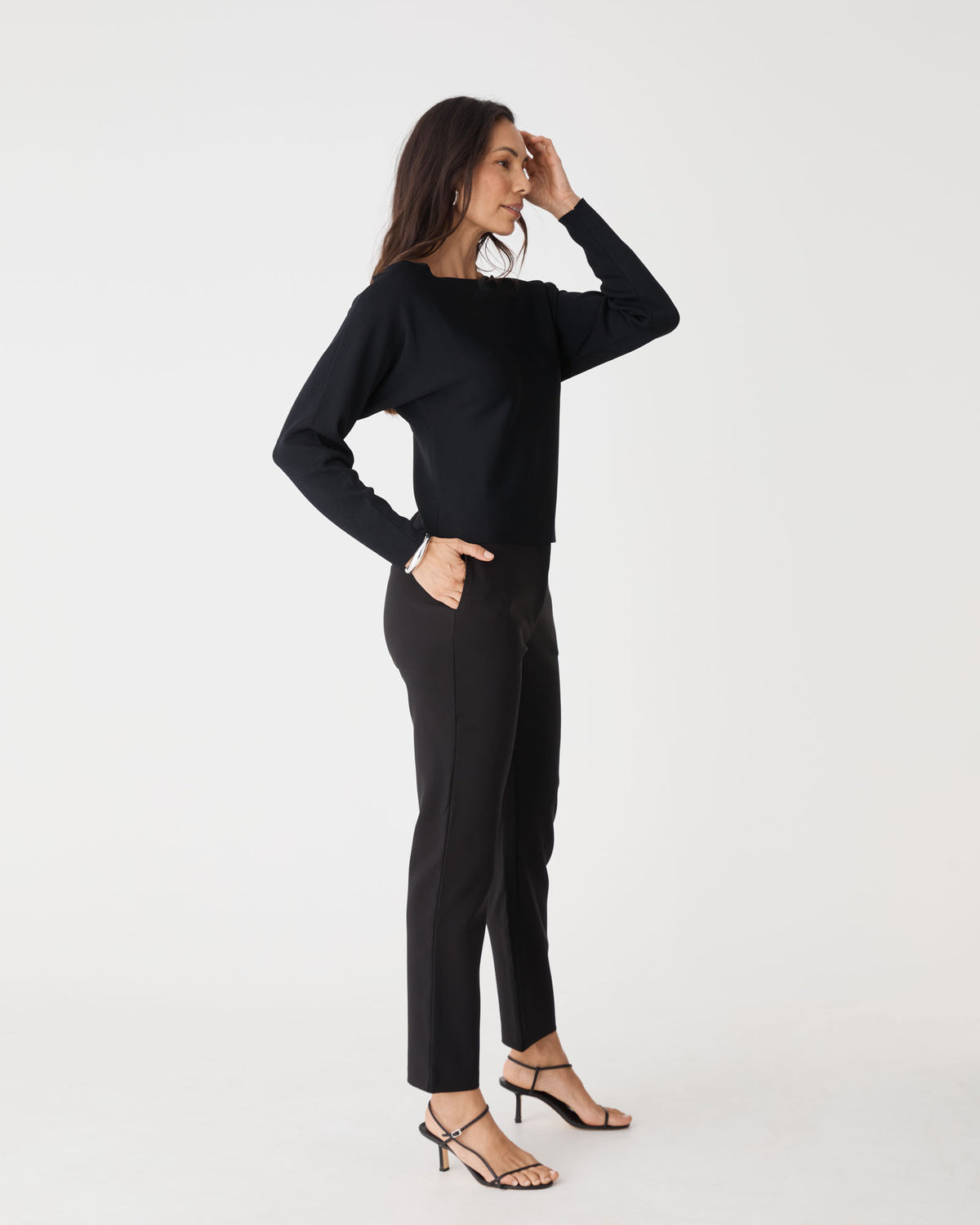 Jamie Dolman Sleeve Knit in black — side view