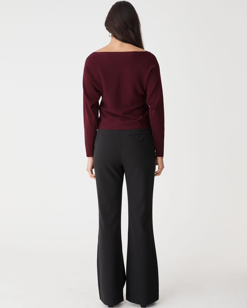Jamie Dolman Sleeve Knit in plum — back view