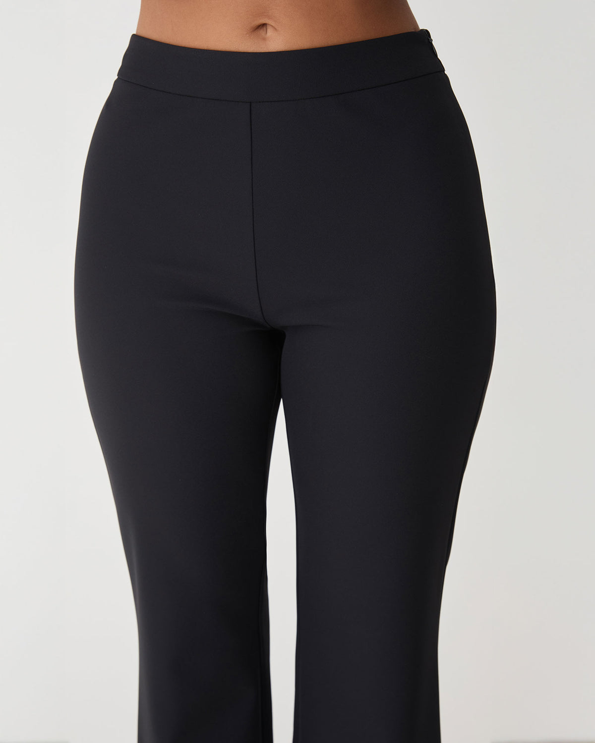 Thea Bootleg Pants in black — fabric detail 2