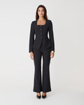 Thea Bootleg Pants in black — full-length view