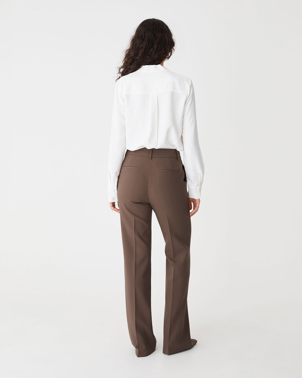 Lydia Bootleg Pants in chocolate — back view