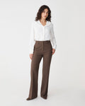 Lydia Bootleg Pants in chocolate — full-length view