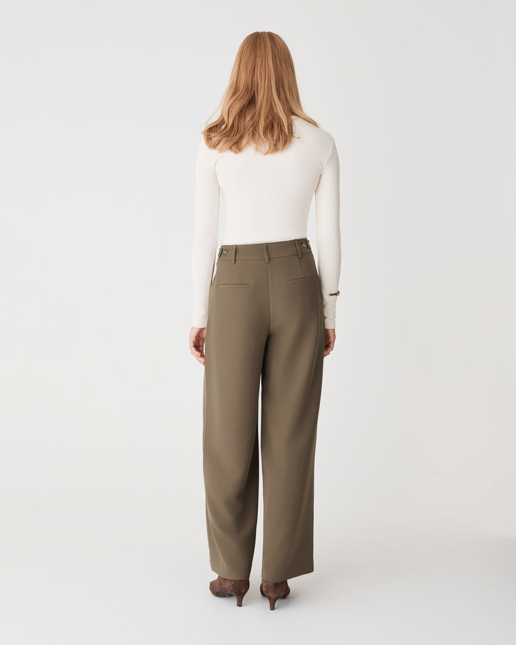 Stevie Adjustable Waist Pants in khaki — view 4