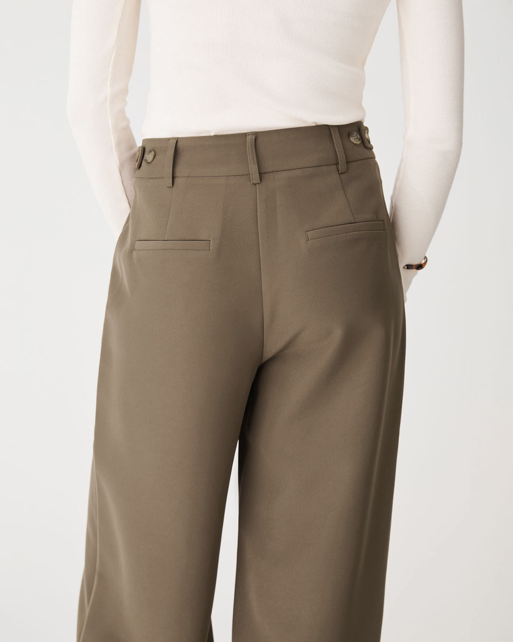 Stevie Adjustable Waist Pants in khaki — view 6