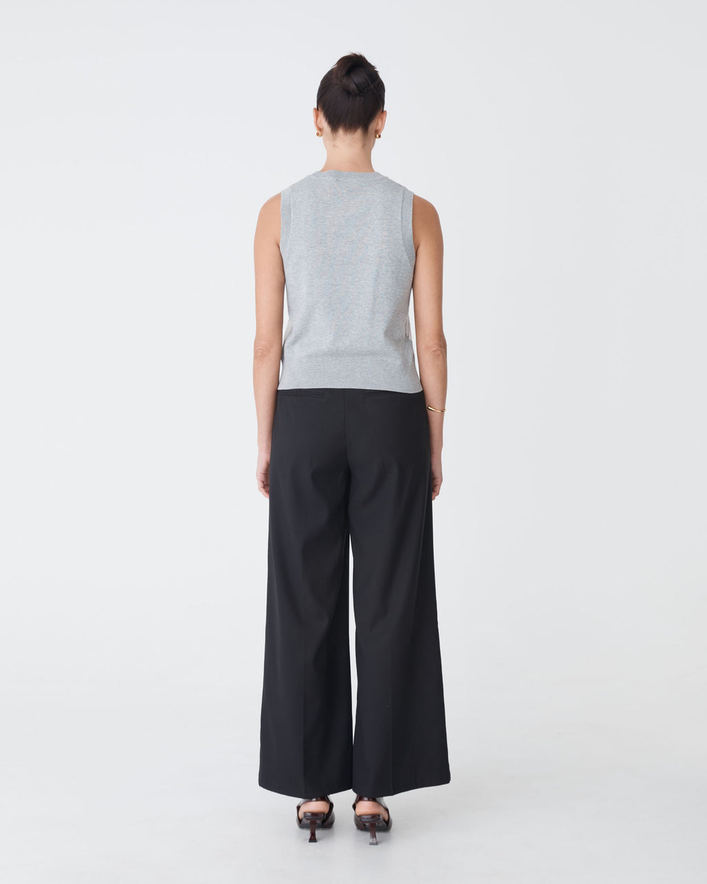 Milan 2 Adjustable Waist Pants in black — back view