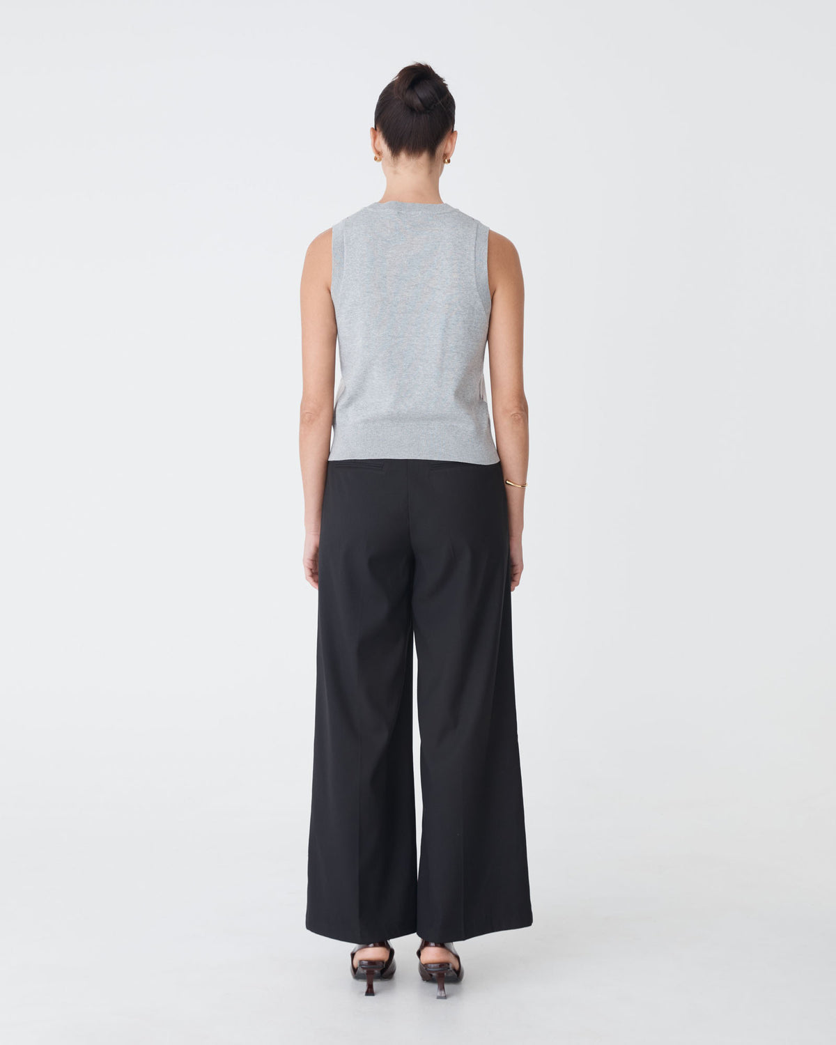 Milan 2 Adjustable Waist Pants in black — back view