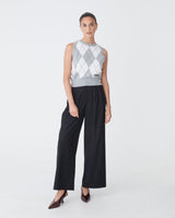 Milan 2 Adjustable Waist Pants in black — full-length view