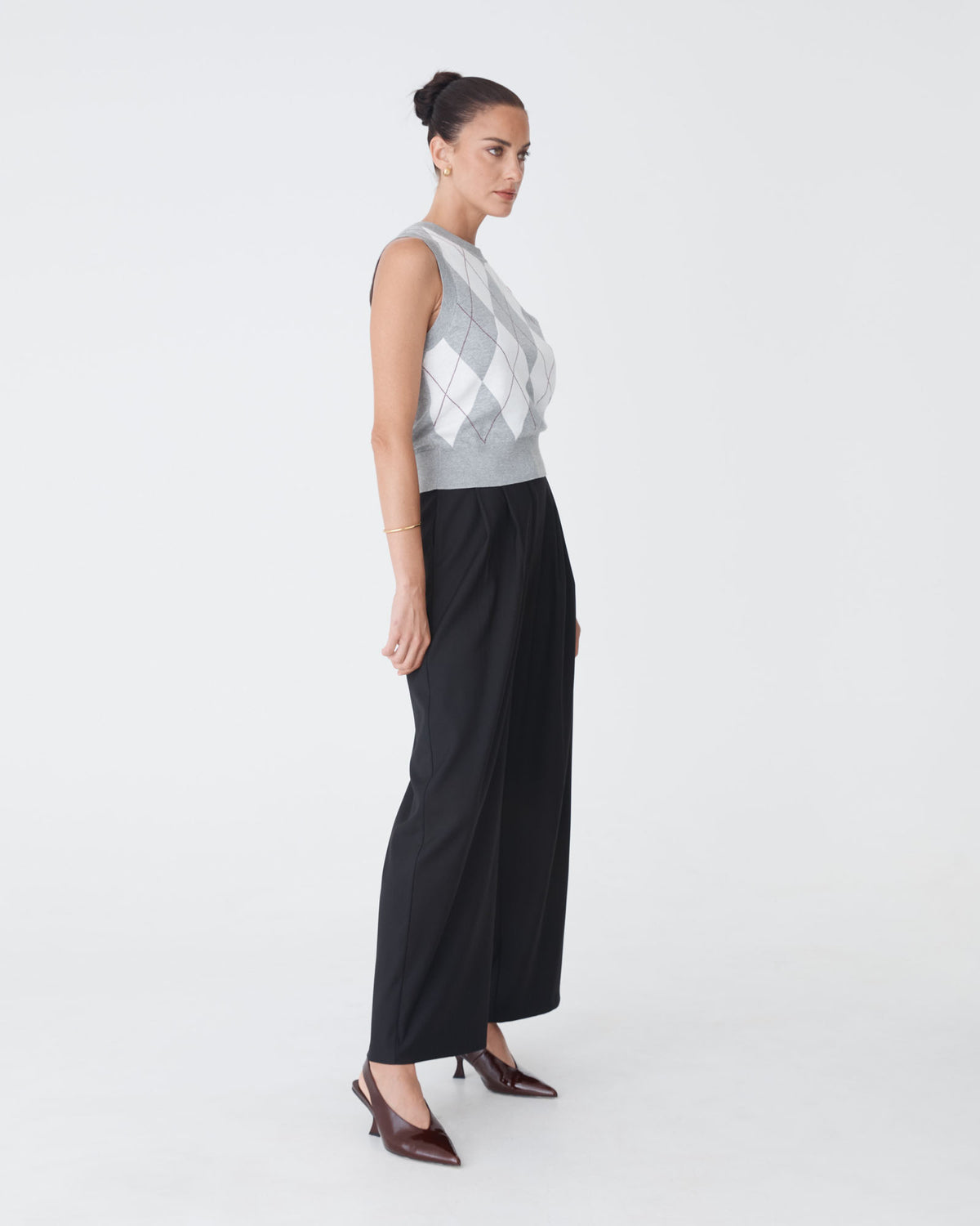 Milan 2 Adjustable Waist Pants in black — side view