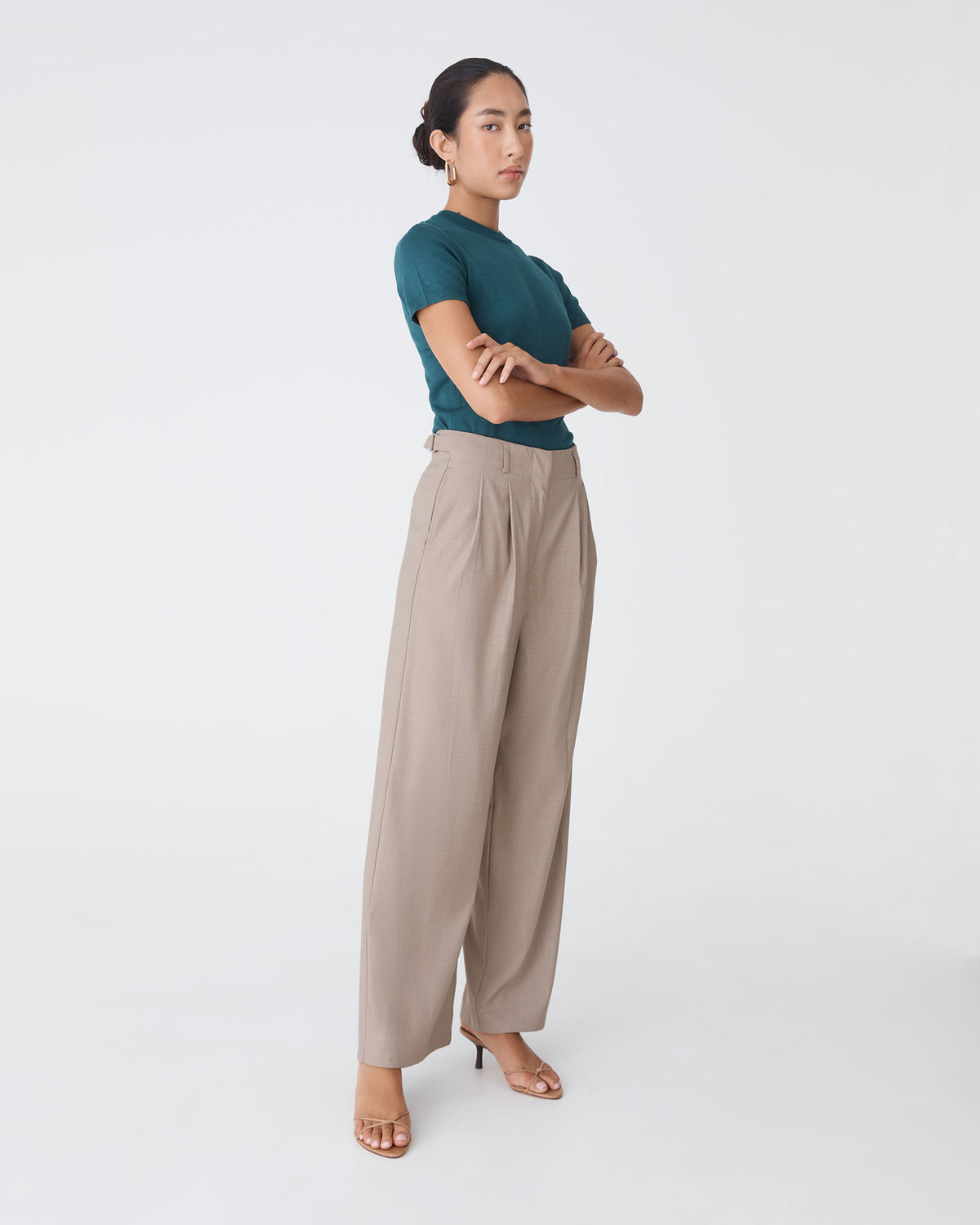 Milan 2 Adjustable Waist Pants in mocha — side view