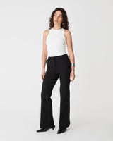 Sutton Bootcut Ponte Pants in black — full-length view