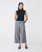 Nikki Culotte Trousers in melange grey — full-length view