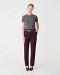 Grace Slim Leg Pants in plum — full-length view