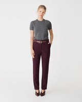 Grace Slim Leg Pants in plum — full-length view