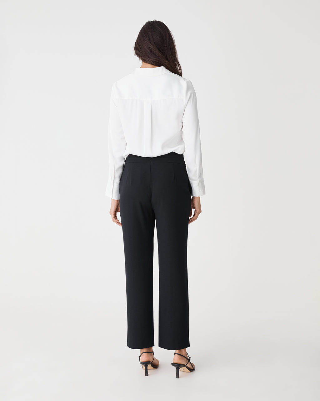 Tilda Split Hem Pants in black — back view