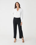 Tilda Split Hem Pants in black — full-length view