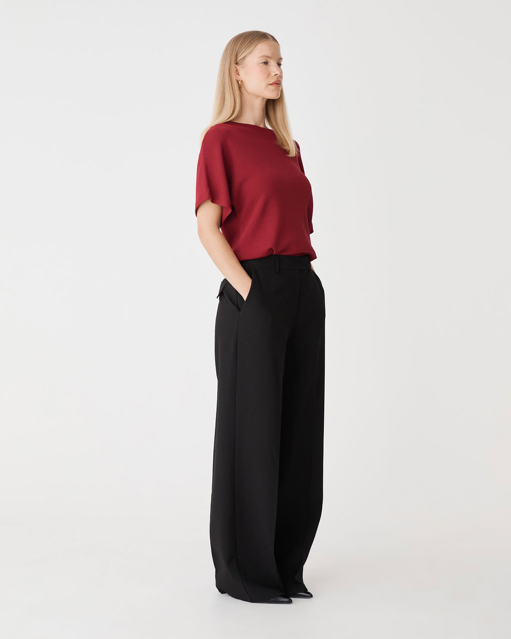 Jordan Straight Leg Pants in black — side view