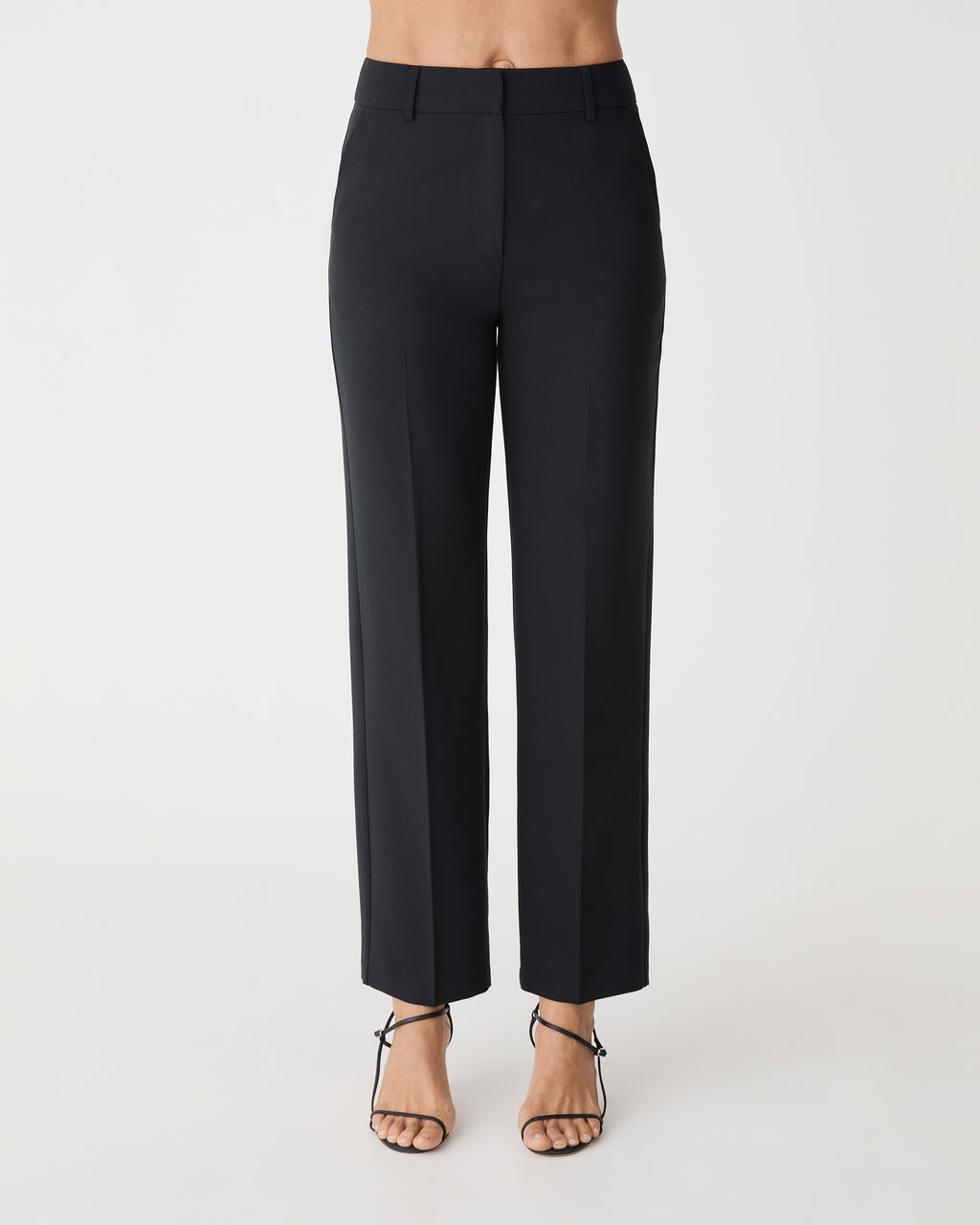 Jennifer Straight Leg Pants in black — close-up view